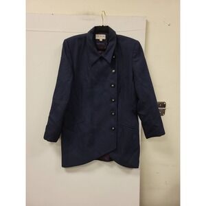 JG Hook Suits Womens Size 16 Blue Blazer Jacket Business Career Office Wear